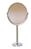 1 x Arley Chrome Freestanding 3x Magnifying Shaving/Cosmetic Circle Mirror - New Boxed Stock