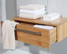 1 x Stonearth 400mm Wall Mounted Single Drawer Unit - American Solid Oak - Original RRP £240 - Size: