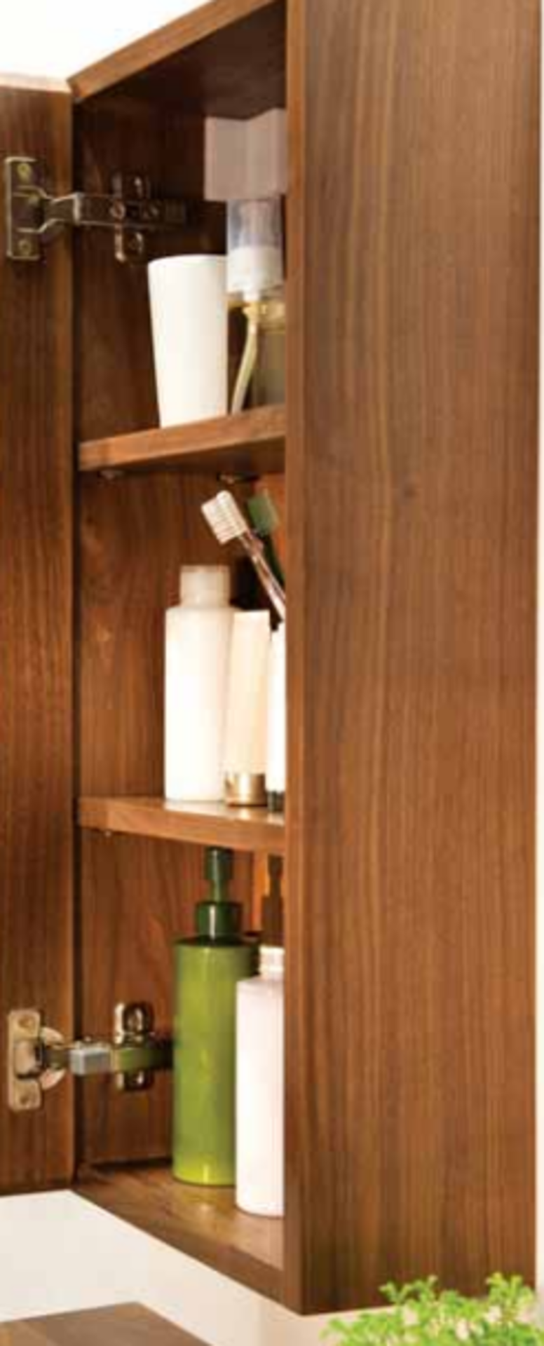1 x Stonearth 300mm Wall Mounted Bathroom Storage Cabinet - American Solid Walnut - RRP £300 - Image 4 of 11