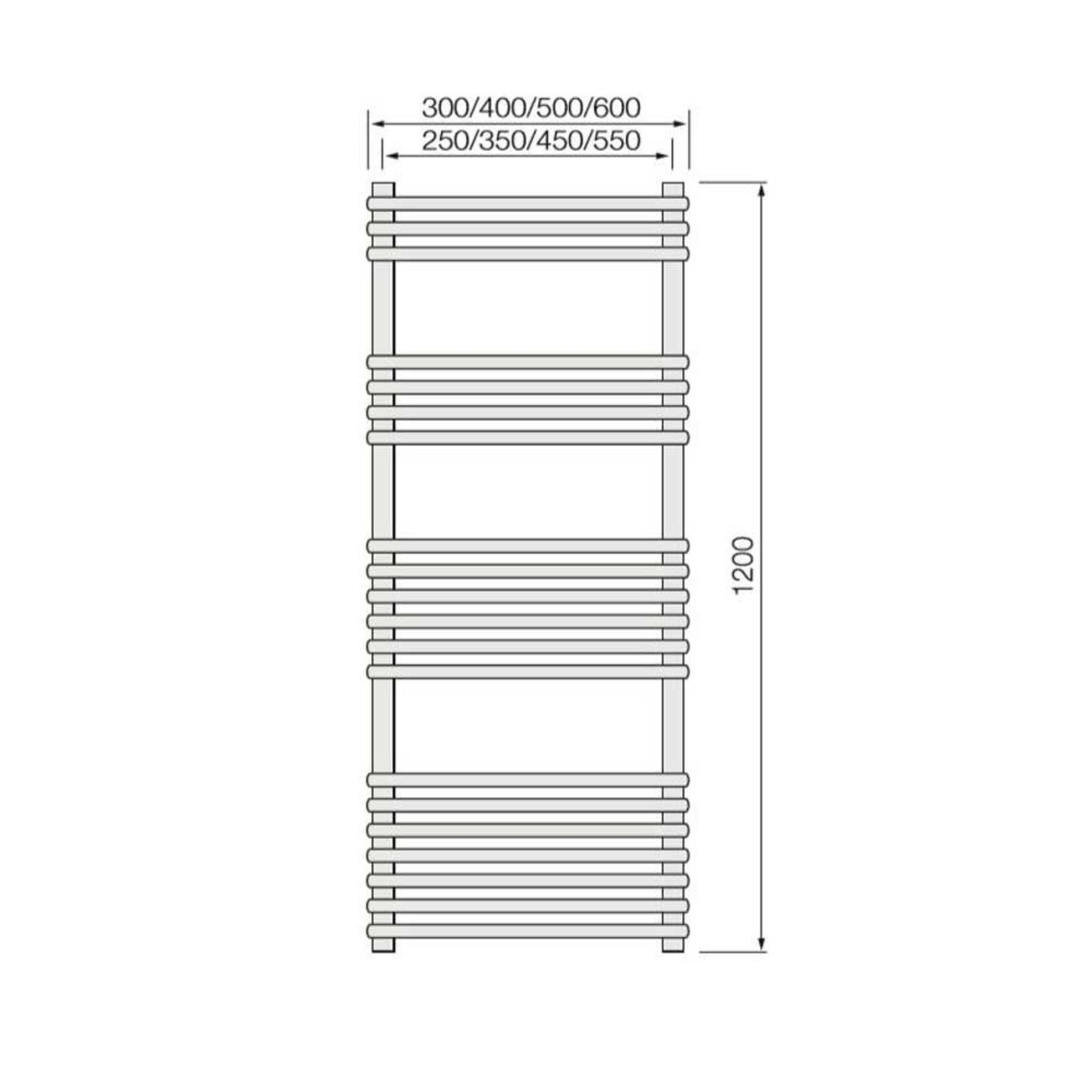 1 x Warmbase LoCo Strut 600x1200mm Chrome Heated Towel Warming Ladder Rail Radiator - RRP £250 - Image 2 of 2