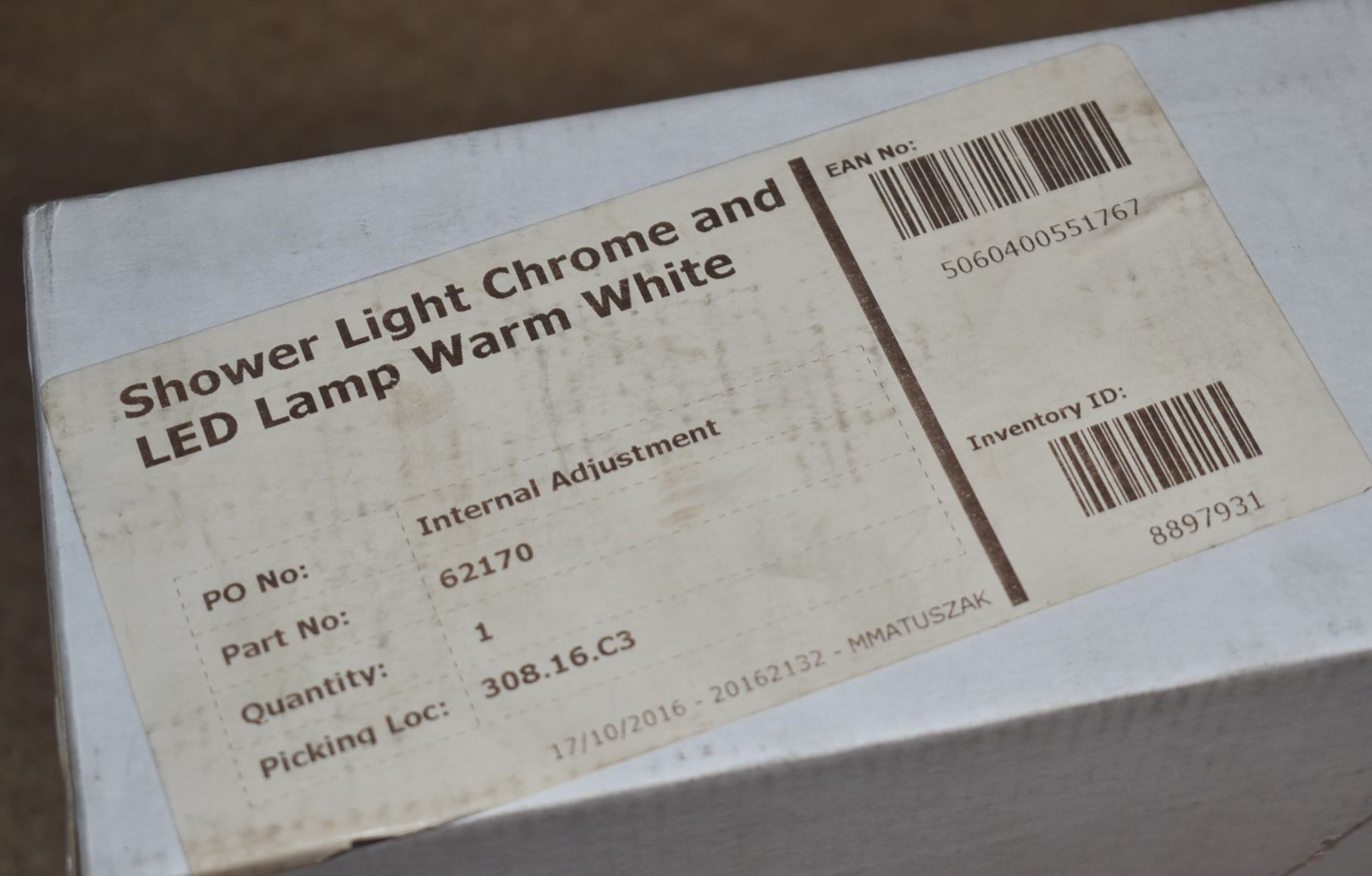 1 x Chrome Shower Light With Warm White LED Lamp - Unused Boxed Stock - CL011 - Ref: 62170 - - Image 3 of 3