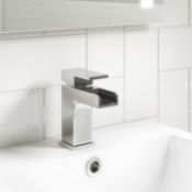 1 x Quadra Chrome Mono Waterfall Basin Mixer Tap - New Boxed Stock - RRP: £138