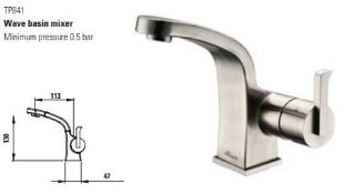 1 x Stonearth 'Wave' Stainless Steel Basin Filler Mixer Tap - Brand New & Boxed - RRP £280