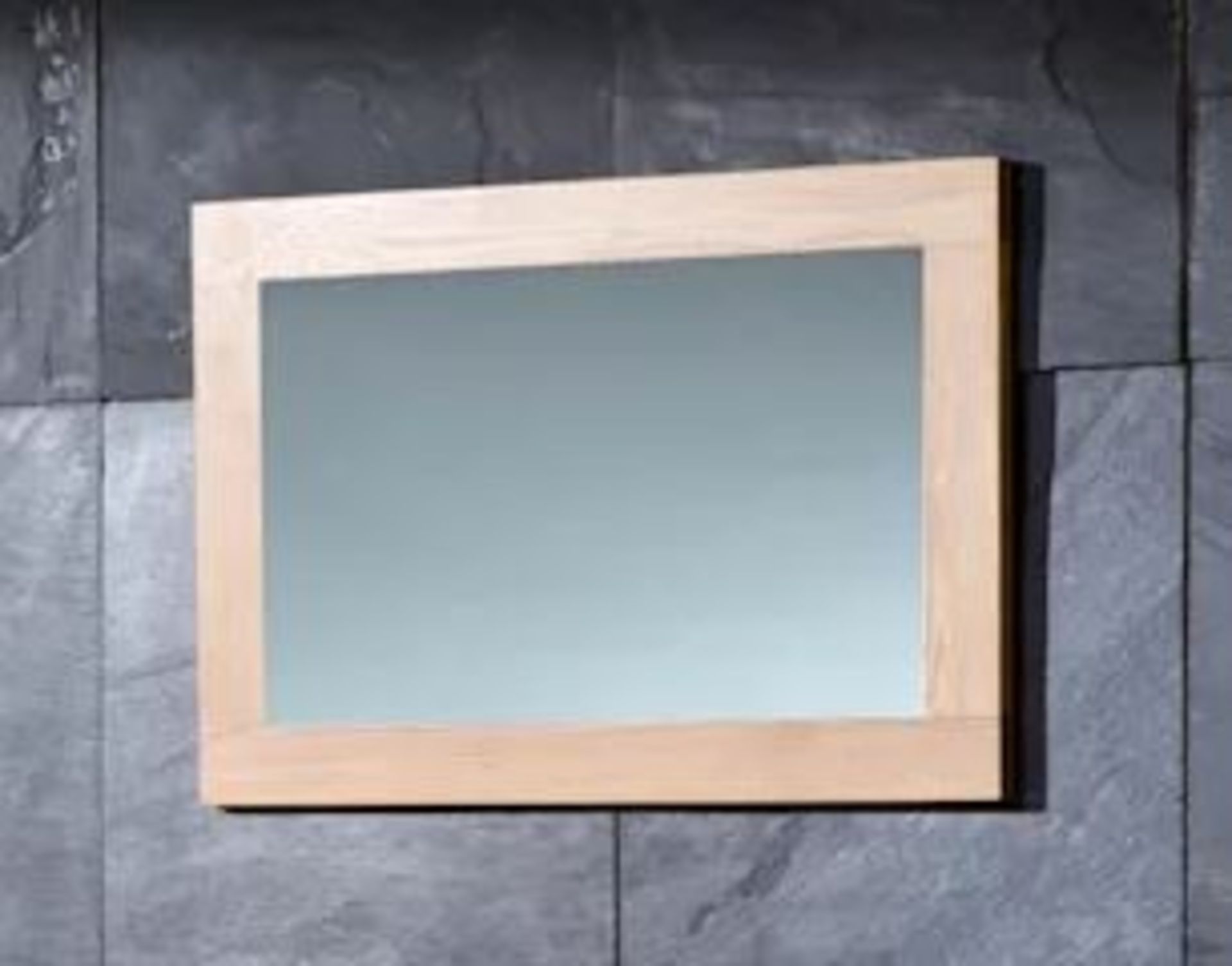 1 x Stonearth Large Bathroom Wall Mirror - American Solid Oak Frame With Bevelled Glass - Size: H750 - Image 5 of 12