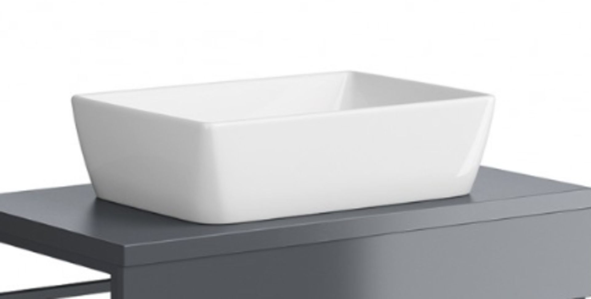 1 x Synergy Berg Countertop Ceramic 600mm Wash Basin With Free Flow Waste - New Stock - RRP £133 - Image 4 of 6