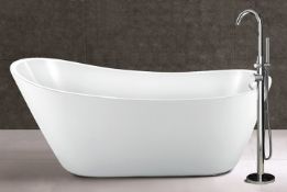 1 x Synergy Arubba 1660mm Freestanding Slipper Bath With Waste, Overflow & Leg Set - New - RRP £1250