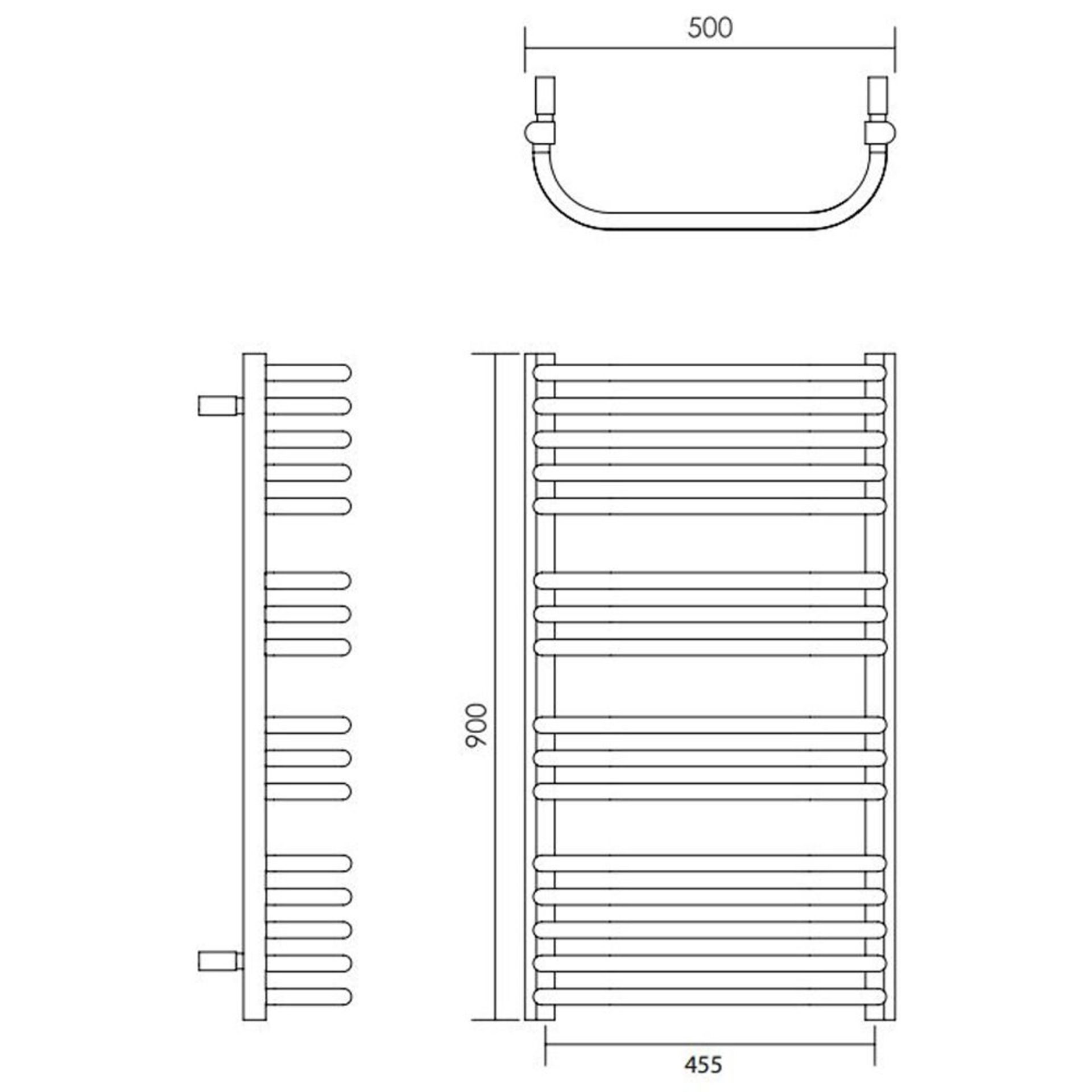 1 x Warmbase LoCo Rapsodi 500x900mm Anthracite Wall Mounted Towel Rail - New Boxed Stock - Image 2 of 2