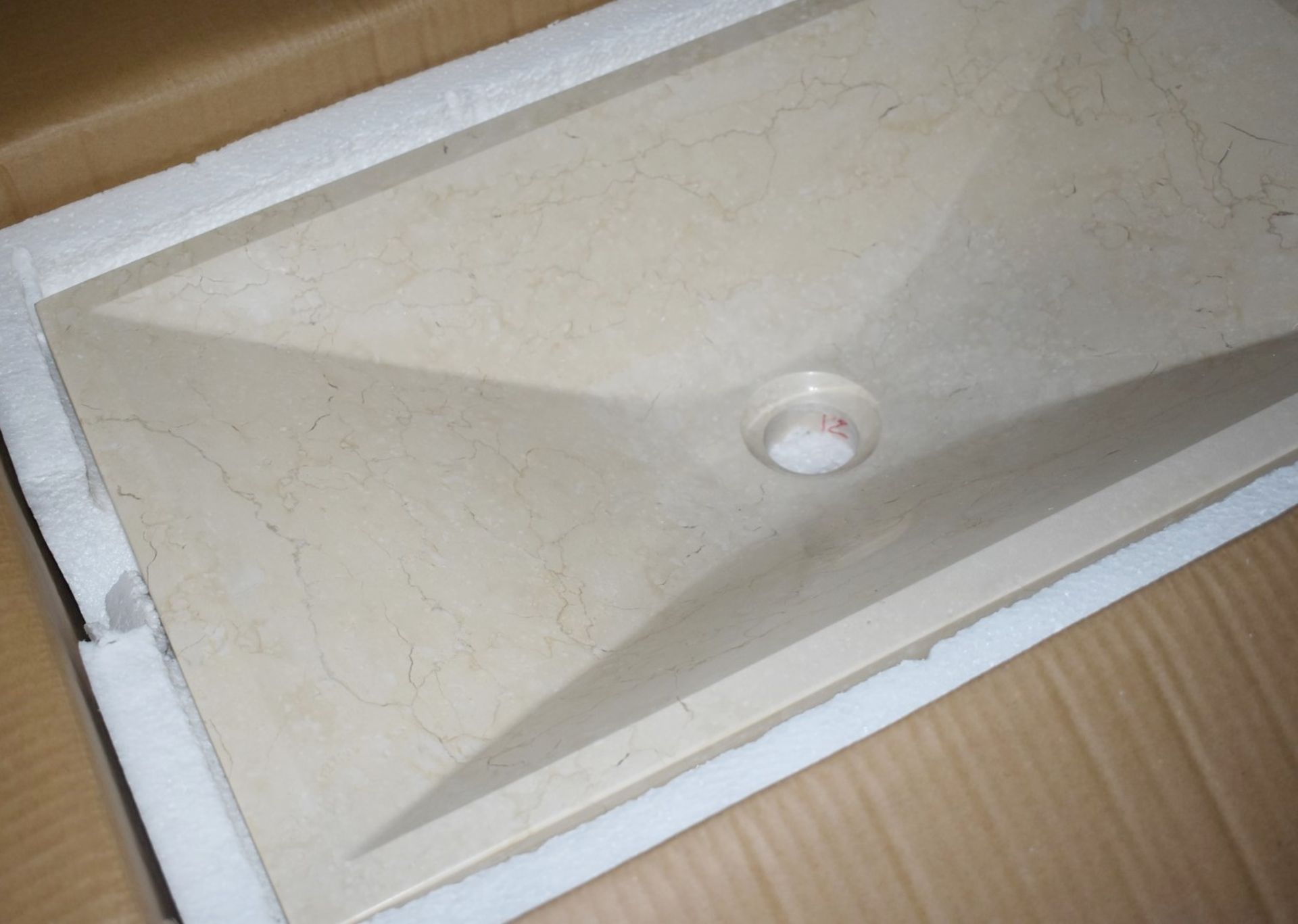 1 x Stonearth 'Karo' Solid Galala Marble Stone Countertop Sink Basin - New Boxed Stock - RRP £ - Image 3 of 8