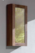 1 x Stonearth 300mm Wall Mounted Mirrored Bathroom Storage Cabinet - American Solid Walnut RRP £356