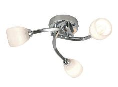 1 x Spa Bathroom Lighting - Kate 3 Light Flush Fitting With Tulip Glass Shades - Unused Boxed