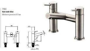 1 x Stonearth 'Hali' Stainless Steel Bath Filler Mixer Tap - Brand New & Boxed - RRP £340