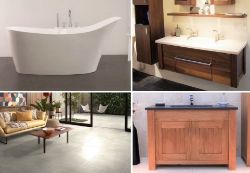 Huge Bathroom Auction - Solid Oak & Walnut Vanity Units, Baths, Marble Sinks, Brassware, Floor Tiles, Synergy Show Kits, Showers, Mirrors & More