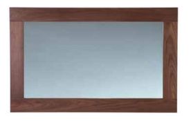 1 x Stonearth Bathroom Wall Mirror - American Solid Walnut Frame With Bevelled Glass - Size: Medium