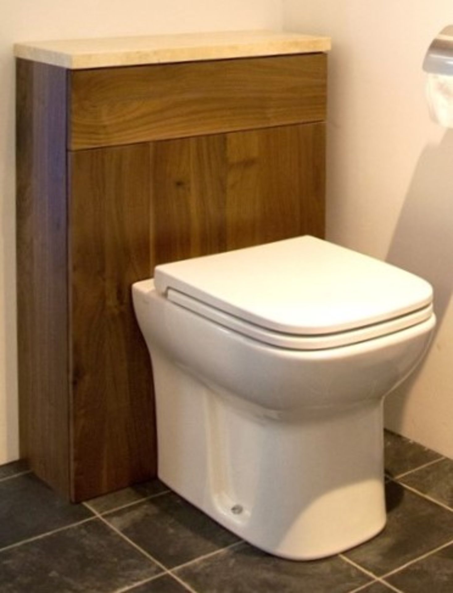 1 x Stonearth WC Toilet Unit With Marble Stone Cover - American Solid Walnut - Original RRP £888 - Image 2 of 10