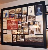 1 x  Large Framed Montage Featuring Nostalgic Italian Imagery - From a Popular American Diner -