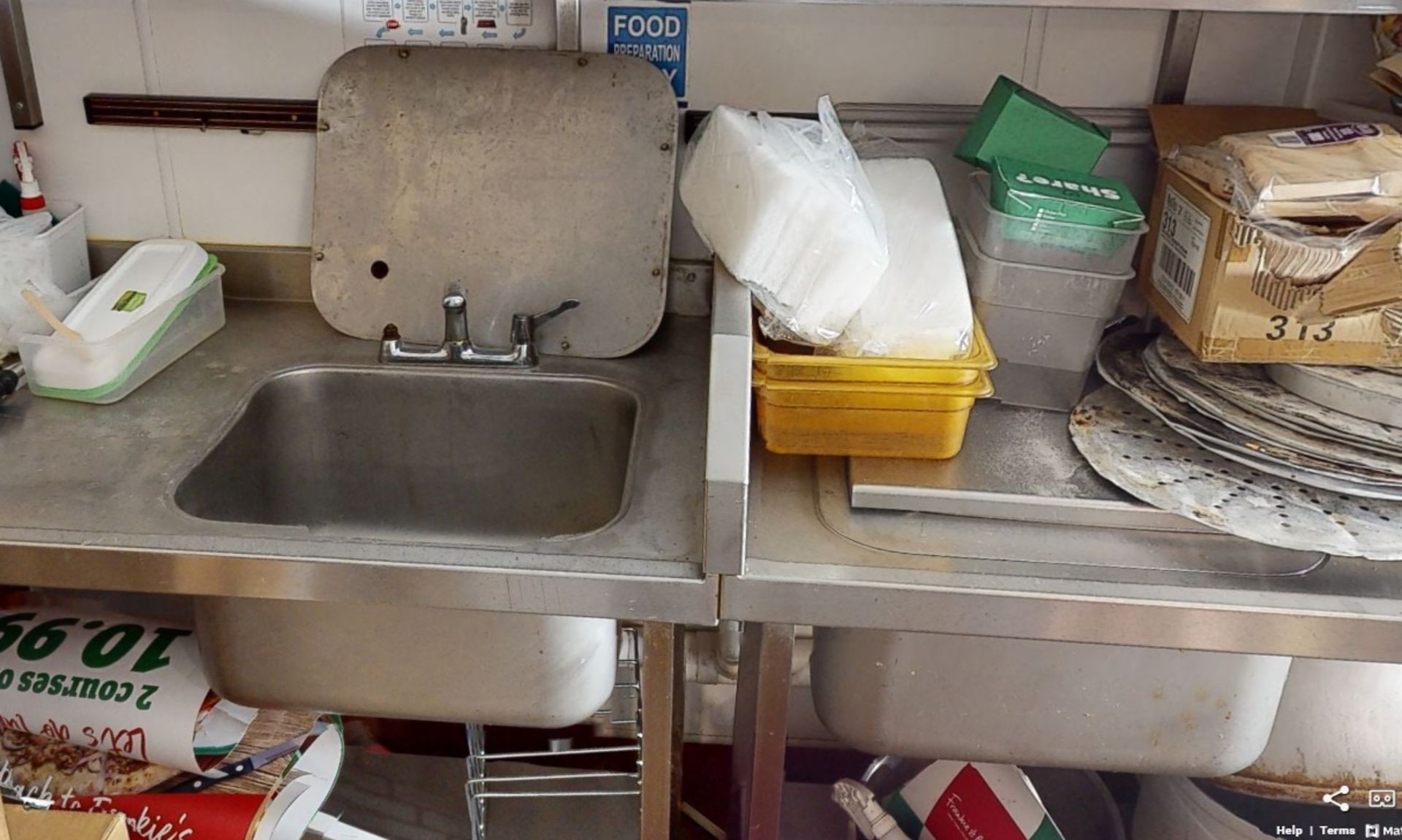 2 x Conjoined Commercial Prep Sink Units In Stainless Steel - From a Popular American Diner - - Image 2 of 2