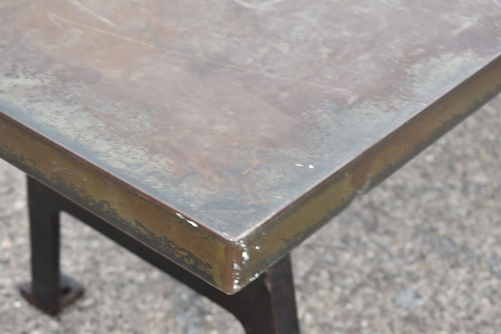 1 x Industrial Style 200cm Banquetting Restaurant Table Featuring a Heavy Steel Top & Steel Legs - Image 19 of 23