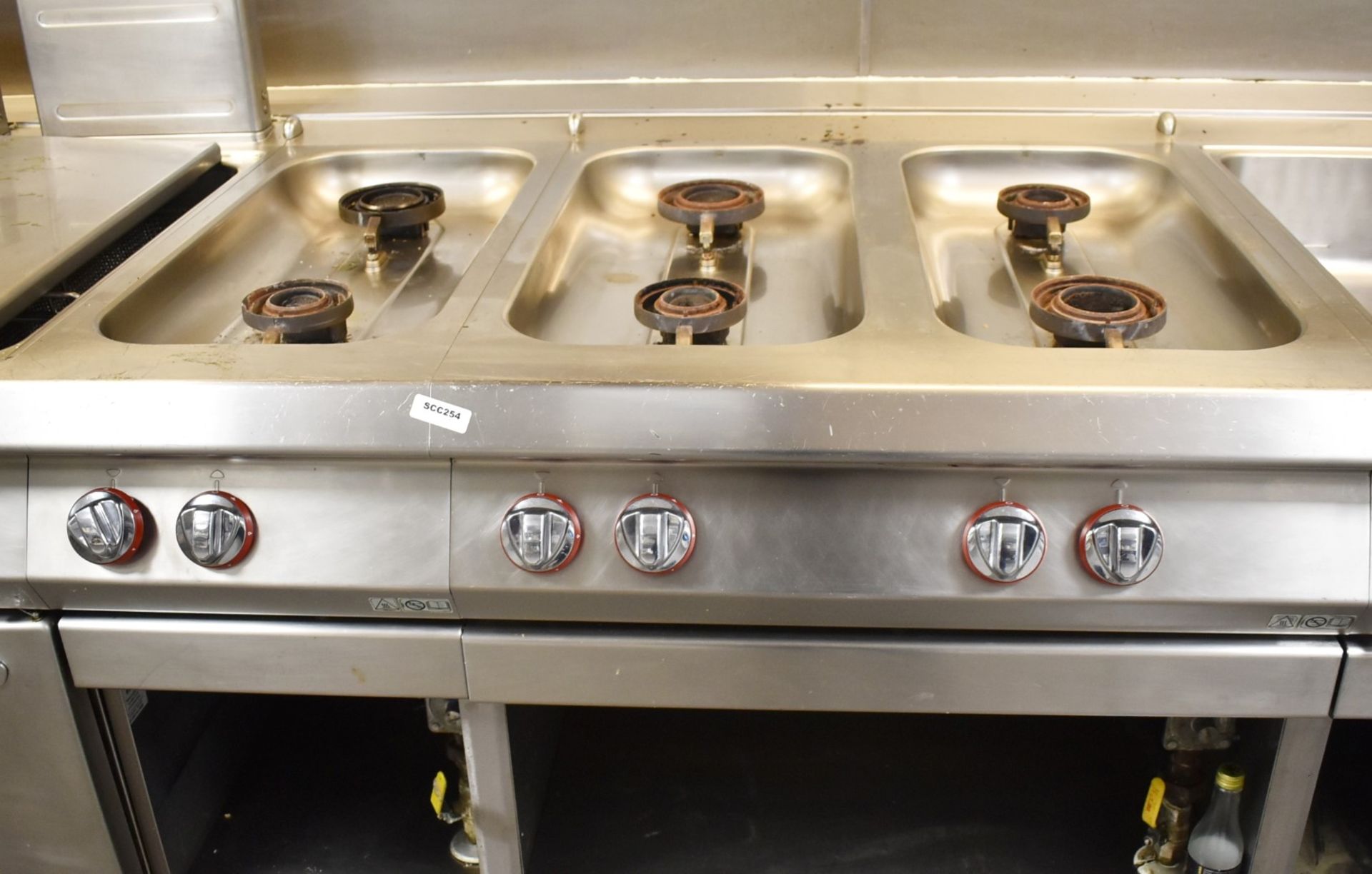 2 x Angelo Po 2 Burner and 4 Burner Gas Cooking Units on Stands - Missing Cast Iron Pan Supports - Image 5 of 6