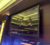 1 x Wall Mounted 40" Television With Remote Control - From a Popular American Diner - CL809