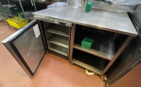 1 x Fosters Undercounter 60cm Freezer And Stainless Steel Prep Bench - From a Popular American Diner