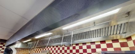 1 x Commercial Stainless Steel Kitchen Extractor Canopy With Ansul Wet Chemical Fire Suppression