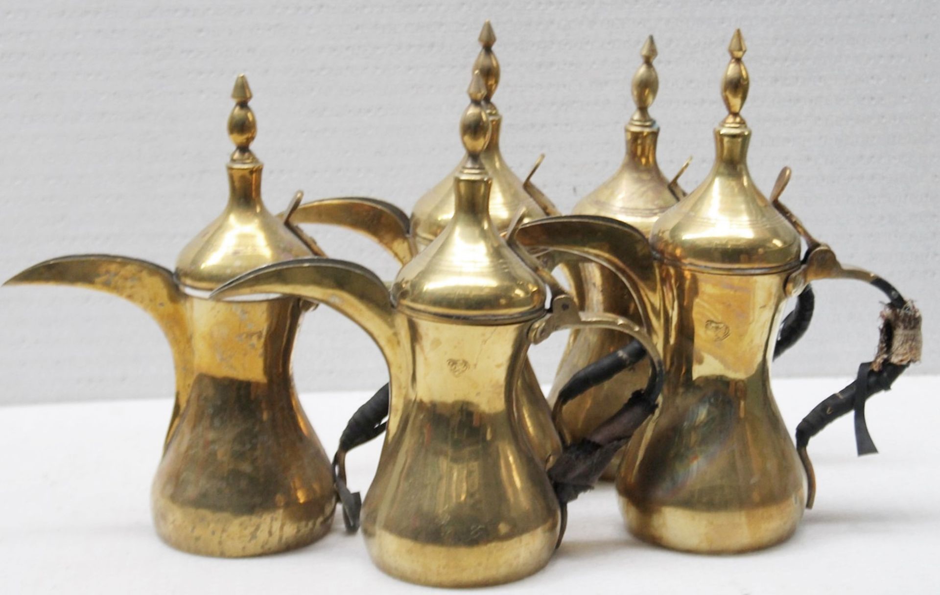 5 x Vintage Brass Arabic Dallah Coffee Pots - Recently Removed From A Well-known London Department - Image 2 of 5