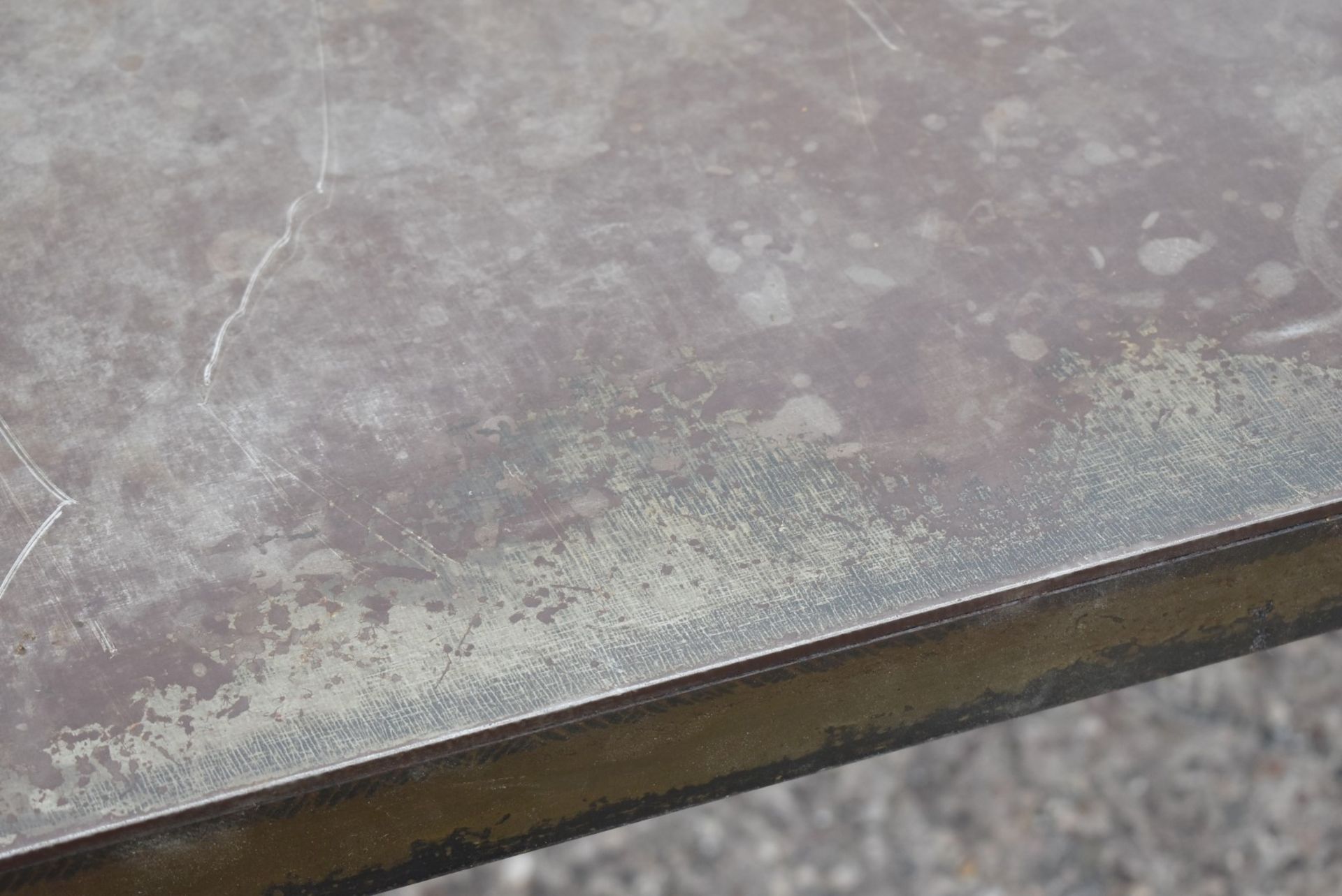 1 x Industrial Style 200cm Banquetting Restaurant Table Featuring a Heavy Steel Top & Steel Legs - Image 3 of 23