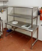 1 x Stainless Steel 3-Tier Shelving Unit With Chute Holes - From a Popular American Diner -