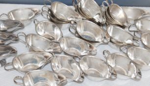 30 x Assorted Silver-Plated Sauce Boats - The Majority Strong and Woodhatch Branded - Recently