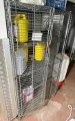 1 x Wines / Spirits Lockable Wire Security Cage - Features Four Tier Shelves - From a Popular