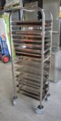 1 x Upright Tray Holder With Selection of Trays - Recently Removed From a Dark Kitchen Environment -