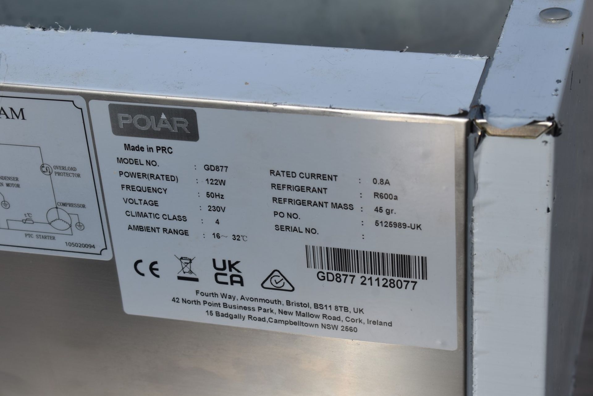 1 x Polar G-Series 200cm Countertop Salad Pizza Topper Fridge - Lid / Cover Not Included - RRP £630 - Image 4 of 10