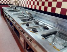 1 x PALUX TOPLINE Cooking Station - Approx 8m Length - Includes 13 units - Gas and Electric Powered