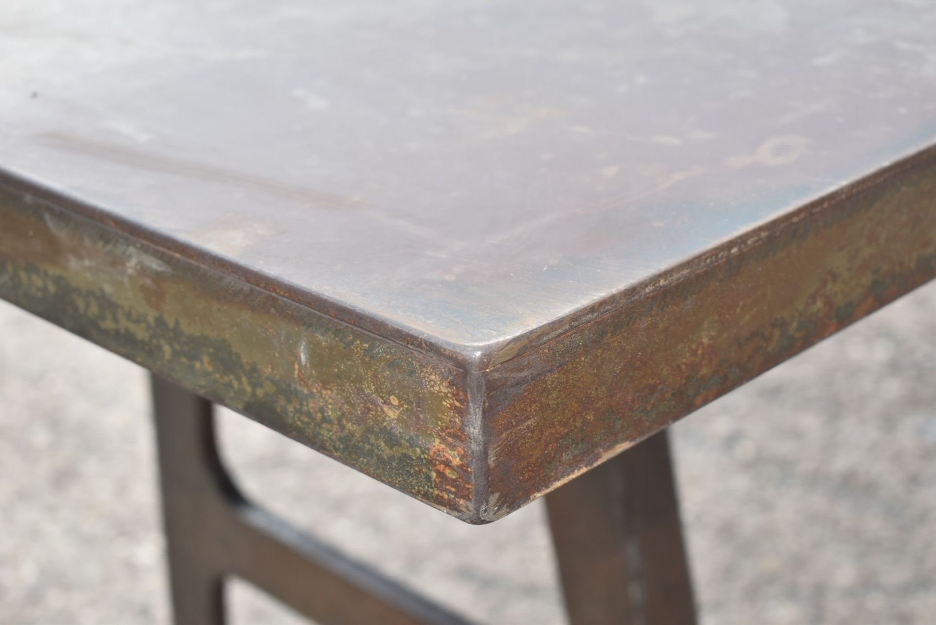 1 x Industrial Style 200cm Banquetting Restaurant Table Featuring a Heavy Steel Top & Steel Legs - Image 4 of 23