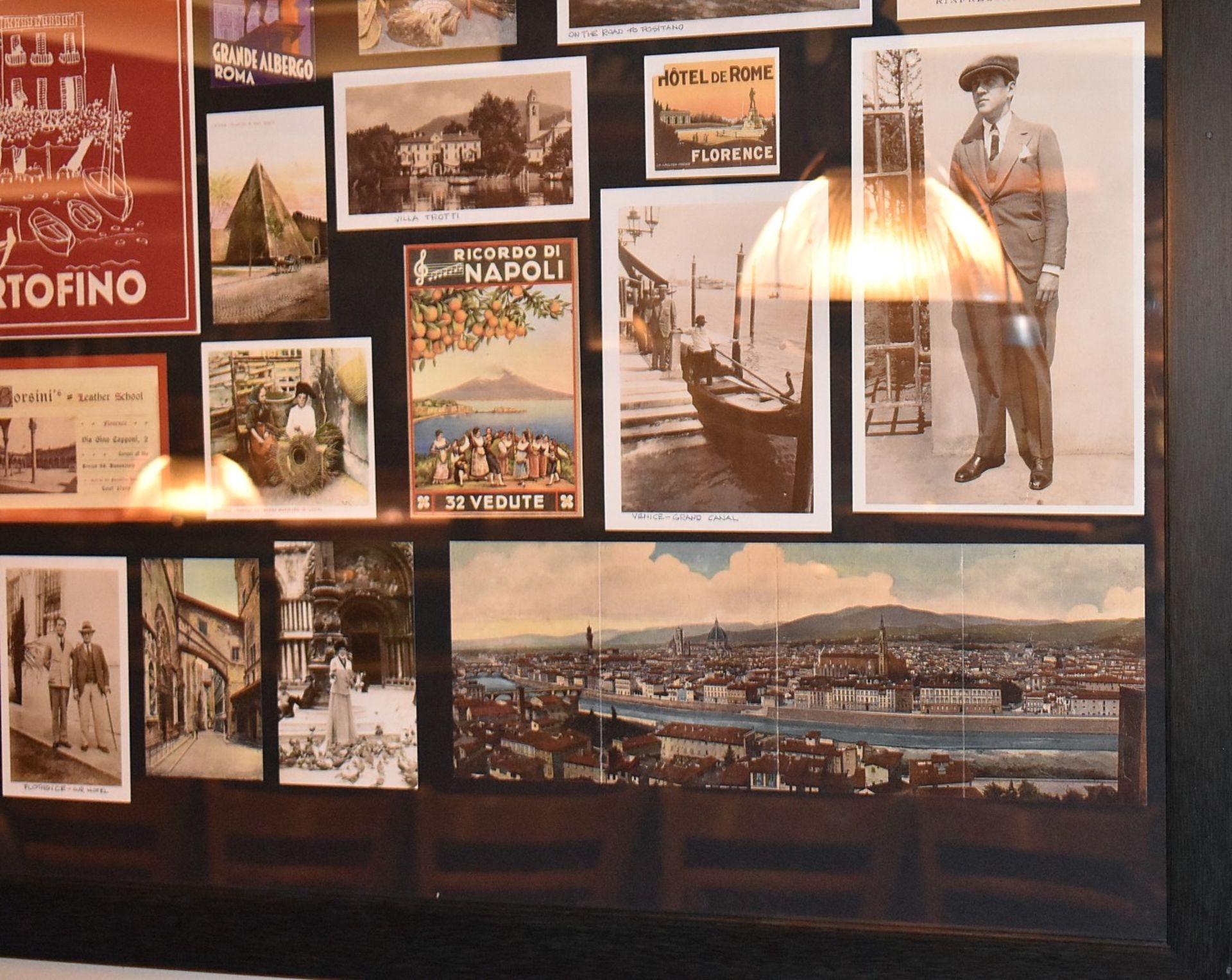 1 x  Large Framed Montage Featuring Nostalgic Italian Imagery - From a Popular American Diner - - Image 3 of 4