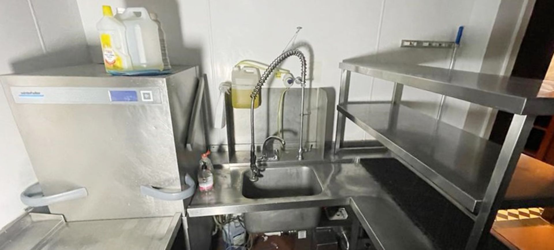 1 x Winterhalter PT-M Passthrough Dishwasher With Inlet and Outlet Table With Wash Basin and Spray - Image 9 of 15