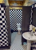 1 x Restaurant Bathroom Stall Partition Frame And Door In Grey  - From a Popular American Diner -