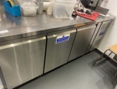 1 x Polar 3-Door Counter Fridge - Stainless Steel - Ref: BGK011 - CL806 - Essex RM19