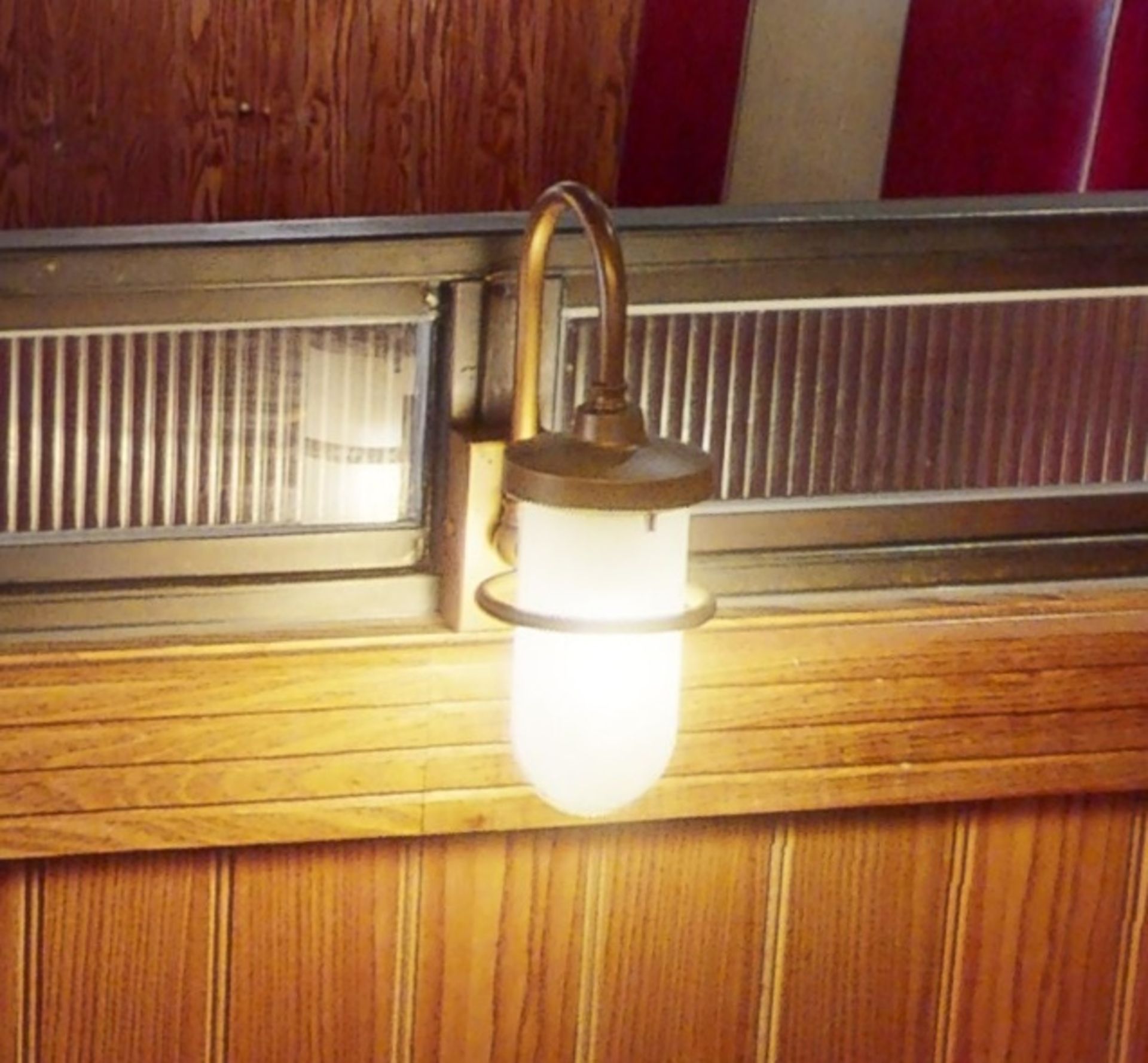 A Pair Of Industrial-Style Restaurant Lights In Brass - From a Popular American Diner - CL800 - - Image 2 of 2