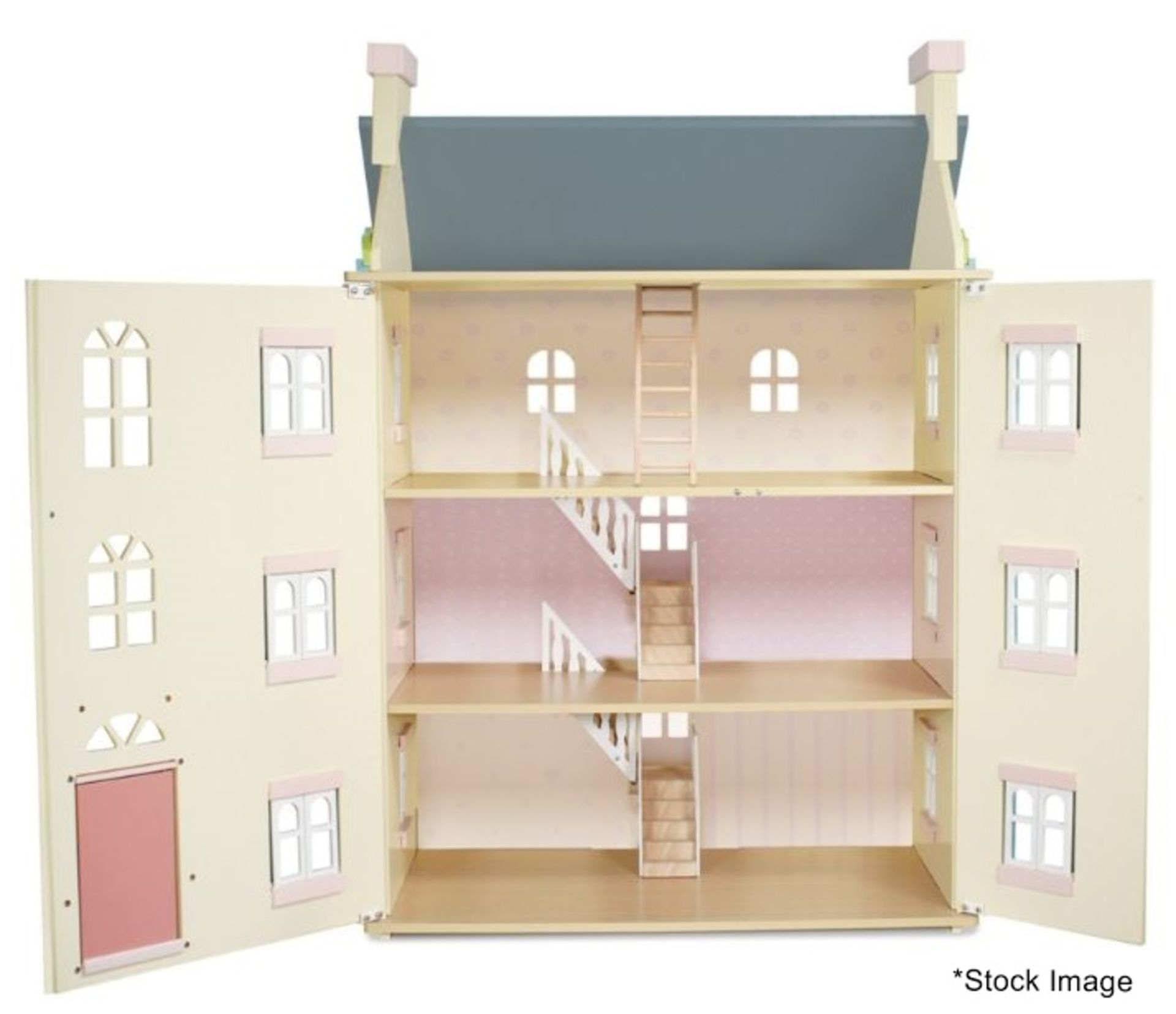 1 x LE TOY VAN Grandiose Vintage Style Cherry Tree Hall With Chimney And Staircase 92cm High - Image 3 of 6