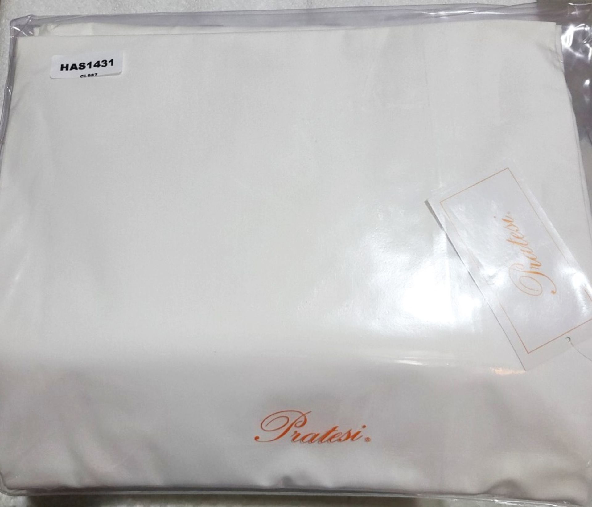 1 x PRATESI 'Paradise' Luxury Italian Flat Bottom Sheet In Angel Skin Cotton - 270x300 - RRP £1,050