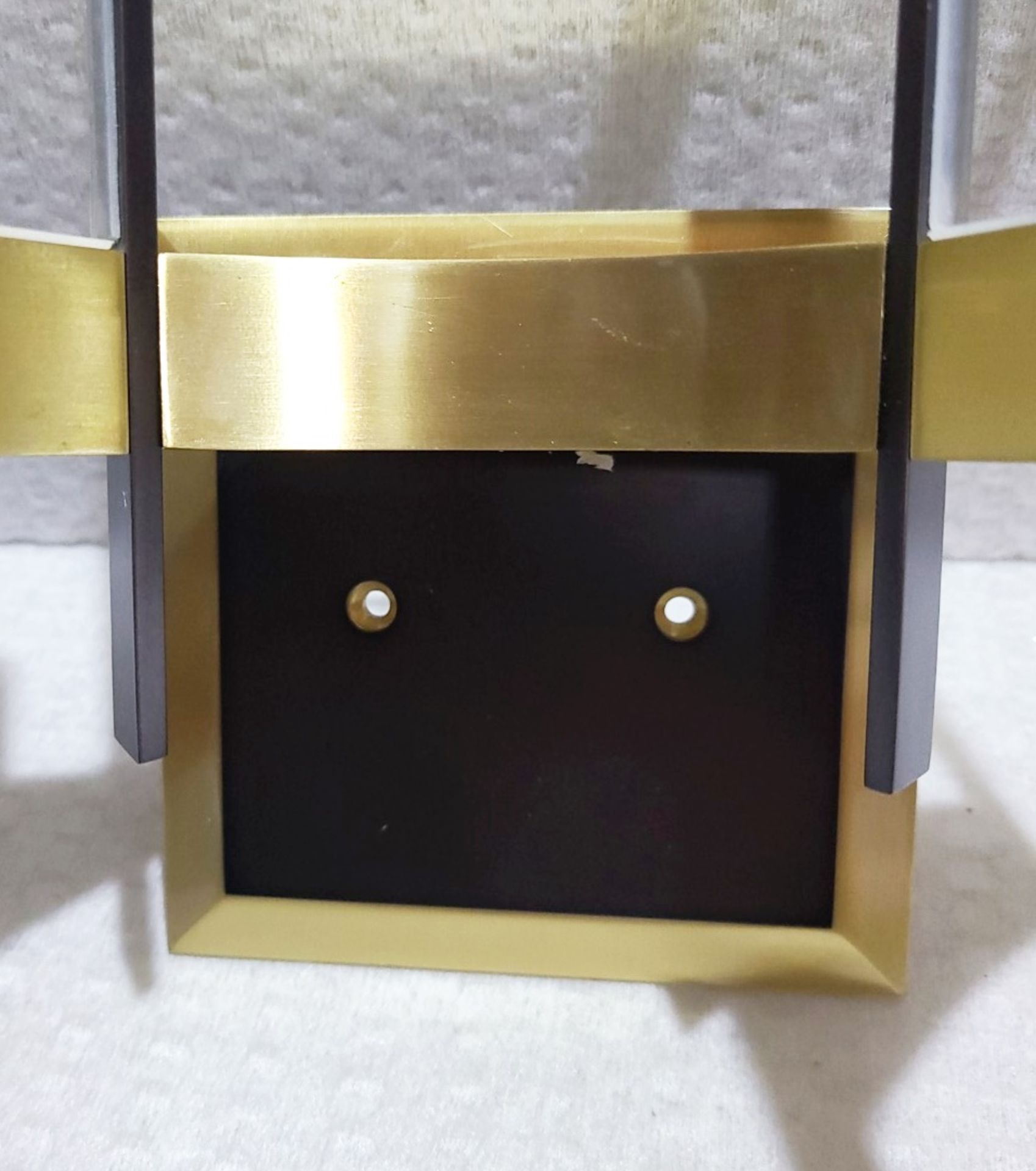 1 x CHELSOM Double Arm Design Wall Sconce In Black Bronze and Brass with Glass Inserts - Wired In - Image 4 of 8