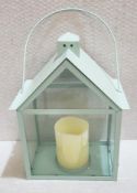 1 x SIRIUS 'Aura' Pistachio Nordic Lantern Holder With LED Wax Candle *See Condition Report