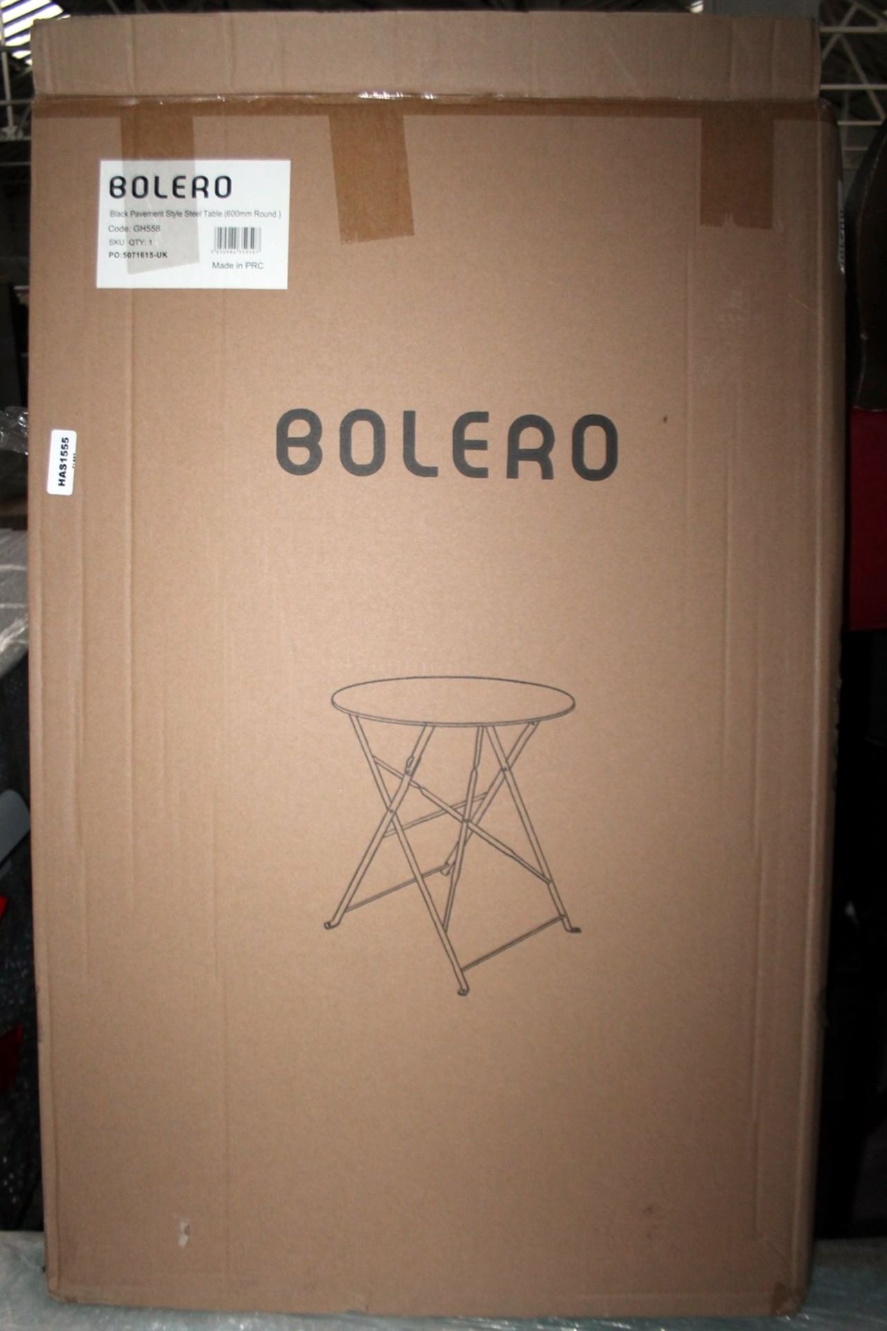 5 x BOLERO Folding Outdoor Pavement Style Steel Tables - Preowned - Total Original RRP £280.00 - Image 3 of 5