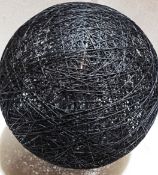 1 x BLUESUNTREE Eye-Catching 55cm Jet Black Woven String Resin Ball Pendant Lamp Wired For Mains