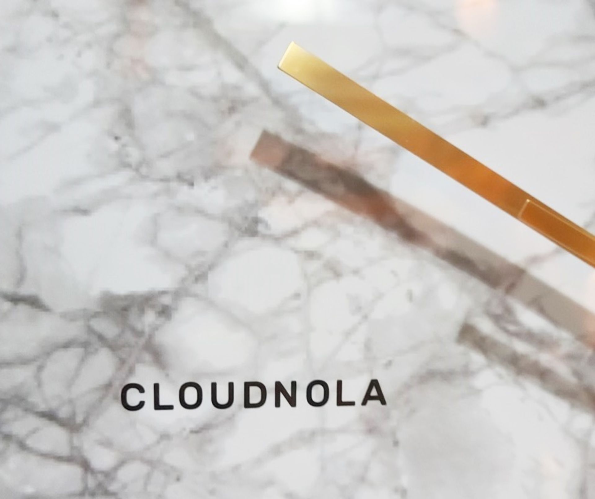 1 x CLOUDNOLA Designer Structure Marble Print Wall Clock With Polished Gold Trimmings 40cm - Boxed - Image 8 of 8