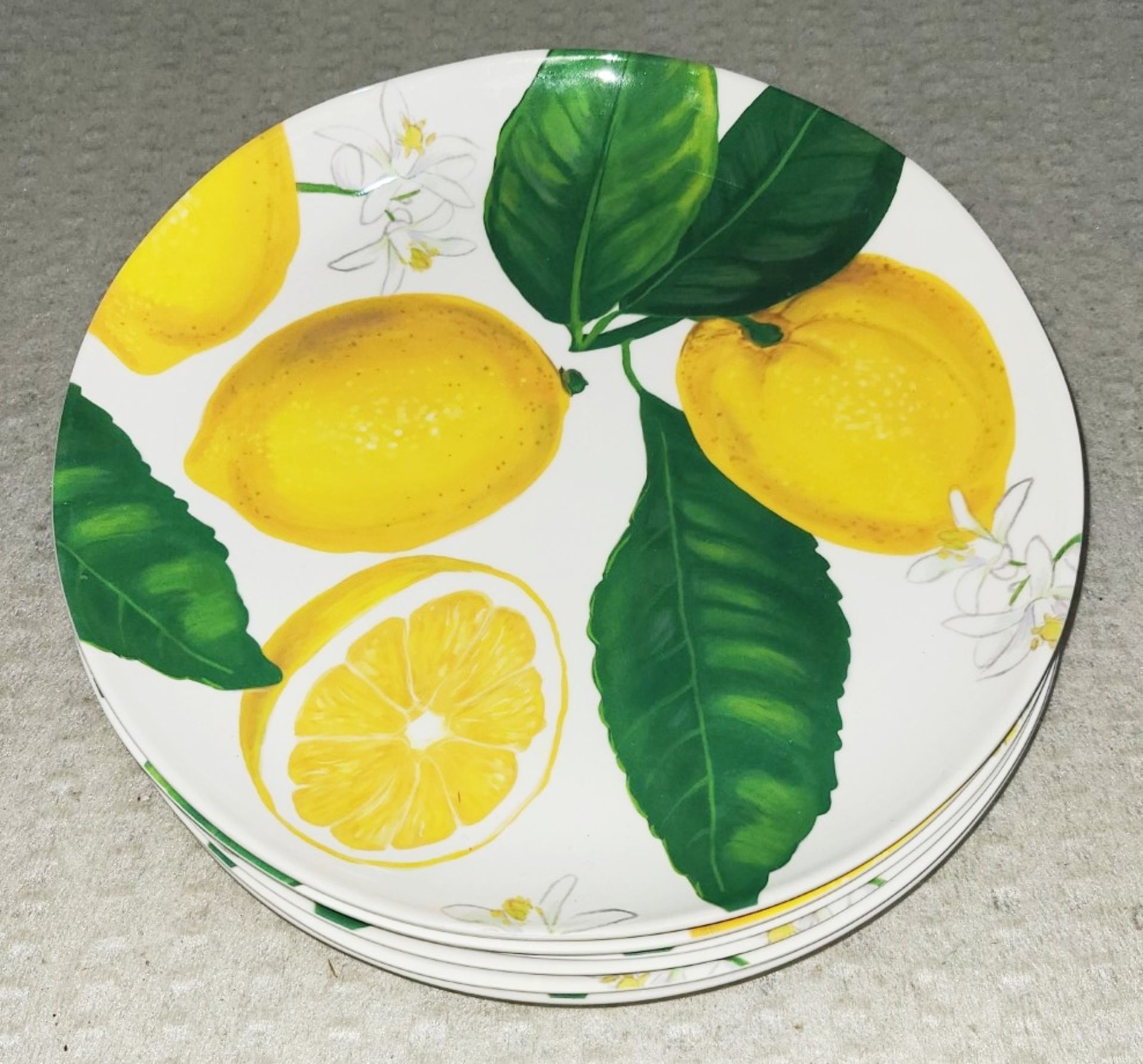 Set Of 6 x Eddingtons 'Lemon Fresh' Shatterproof Melamine Side Plates (21cm) - Original Price £42.00 - Image 2 of 4