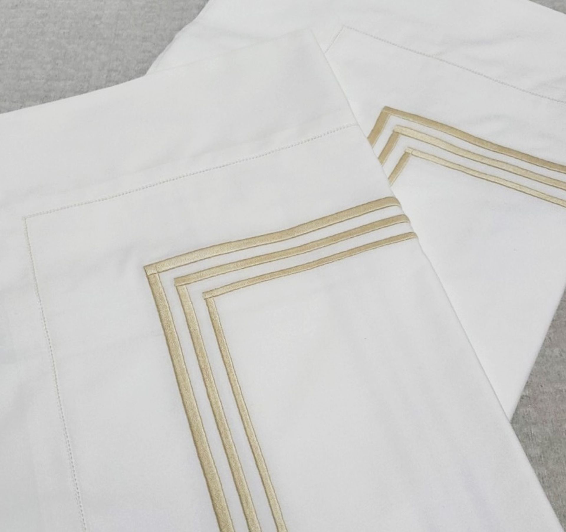 Set Of 2 x PRATESI GO3 Tre Riche Light Gold Embroidered Angel Skin Shams 50x75cm - Image 2 of 4