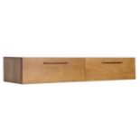 1 x Stonearth 1000mm Wall Mounted Double Drawers - American Solid Oak - Original RRP £490 - Size: