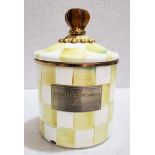 1 x MACKENZIE CHILDS Small Parchment Check Enamel Canister - Original Price £115.00